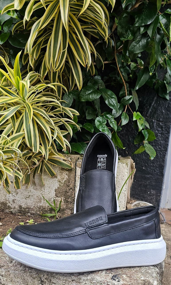 Sapato Mocassim Iate Couro Preto Kangu