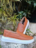 Sapato Mocassim Iate Couro Caramelo Heicon