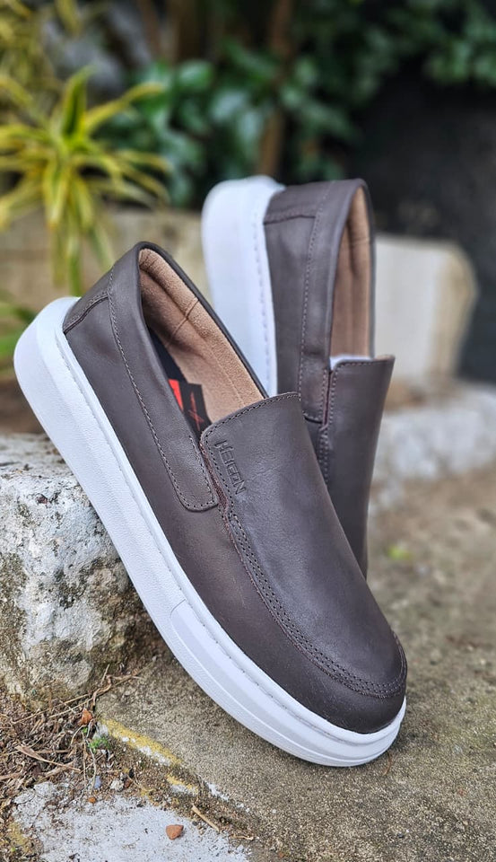 Sapato Mocassim Iate Couro Marrom Heicon