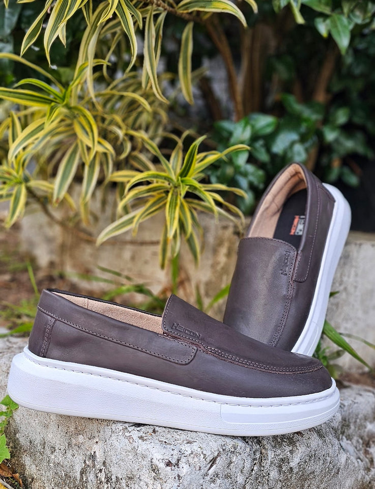 Sapato Mocassim Iate Couro Marrom Heicon