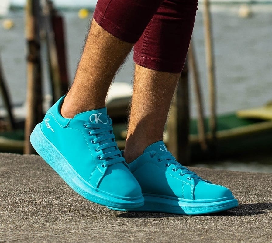 Tênis Kangu Oversized Courino sintético Azul aurora