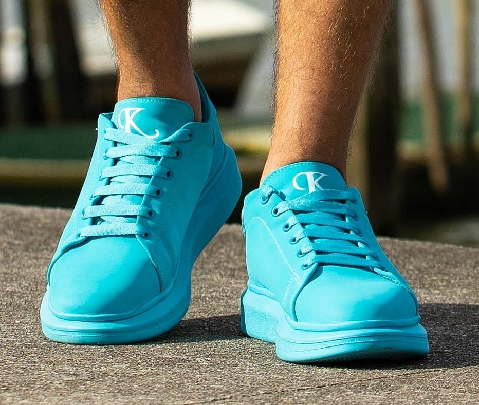 Tênis Kangu Oversized Courino sintético Azul aurora