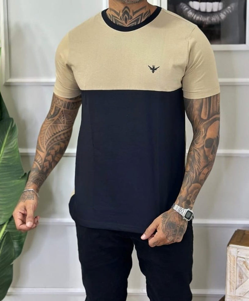 T-shirt Evoque Bicolor Creme Forte