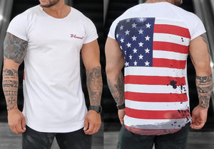 T-shirt lessed Raglan EUA White