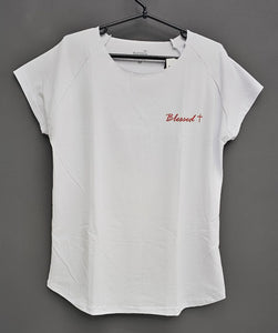 T-shirt lessed Raglan EUA White