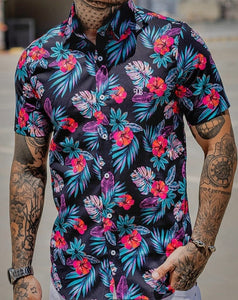 Camisa FB Floral Black e Pink