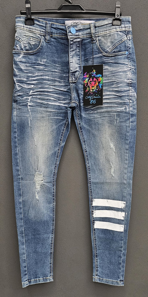 ✨️ Calça Skinny City Destroyed Listras ✨️