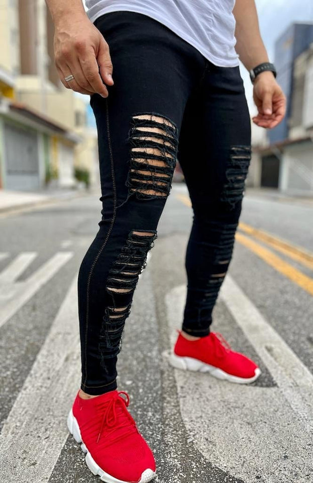 Calça Destroyed Jst Black