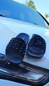Slide FB Exclusive Spike Suede Black
