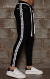 Calça Destroyed Codi Black Faixa Lateral