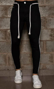 Calça Destroyed Codi Black Faixa Lateral