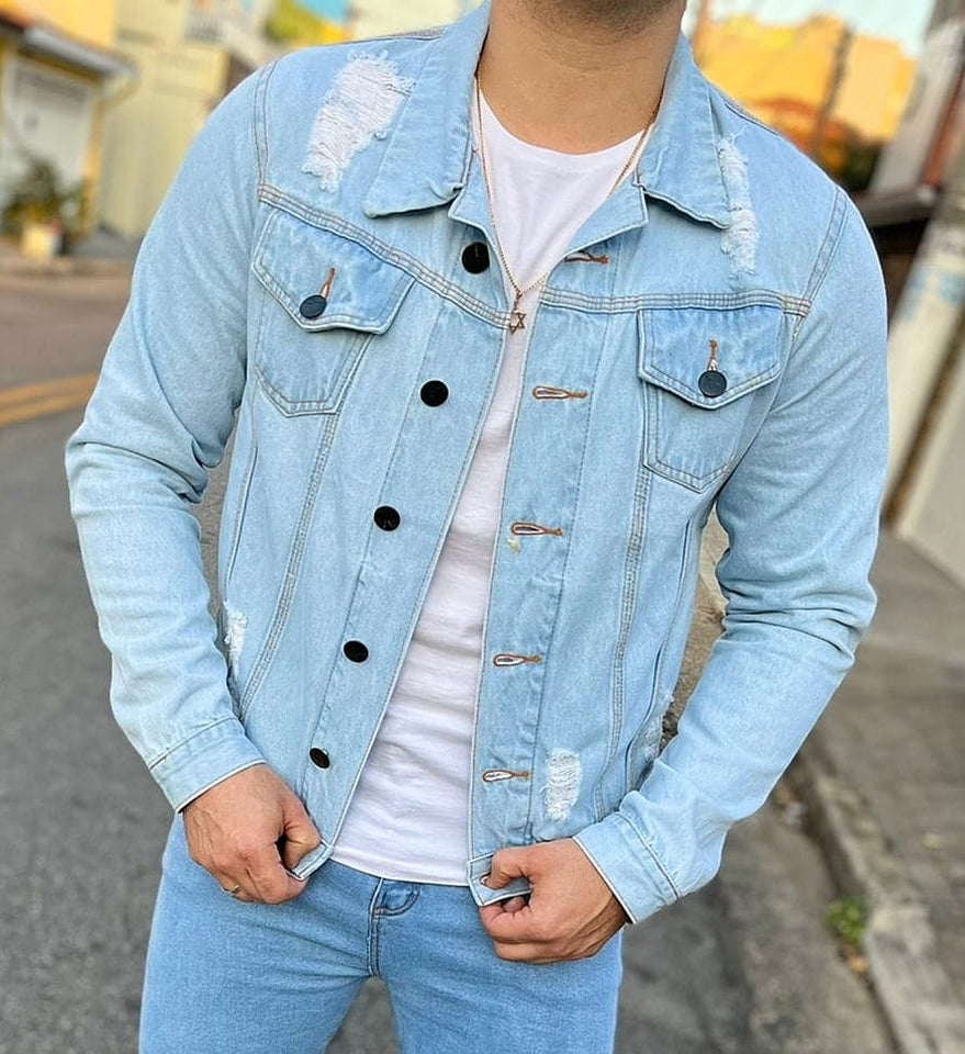 ✨️ Jaqueta Jeans Jst Asas Douradas ✨️