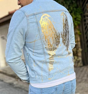 ✨️ Jaqueta Jeans Jst Asas Douradas ✨️