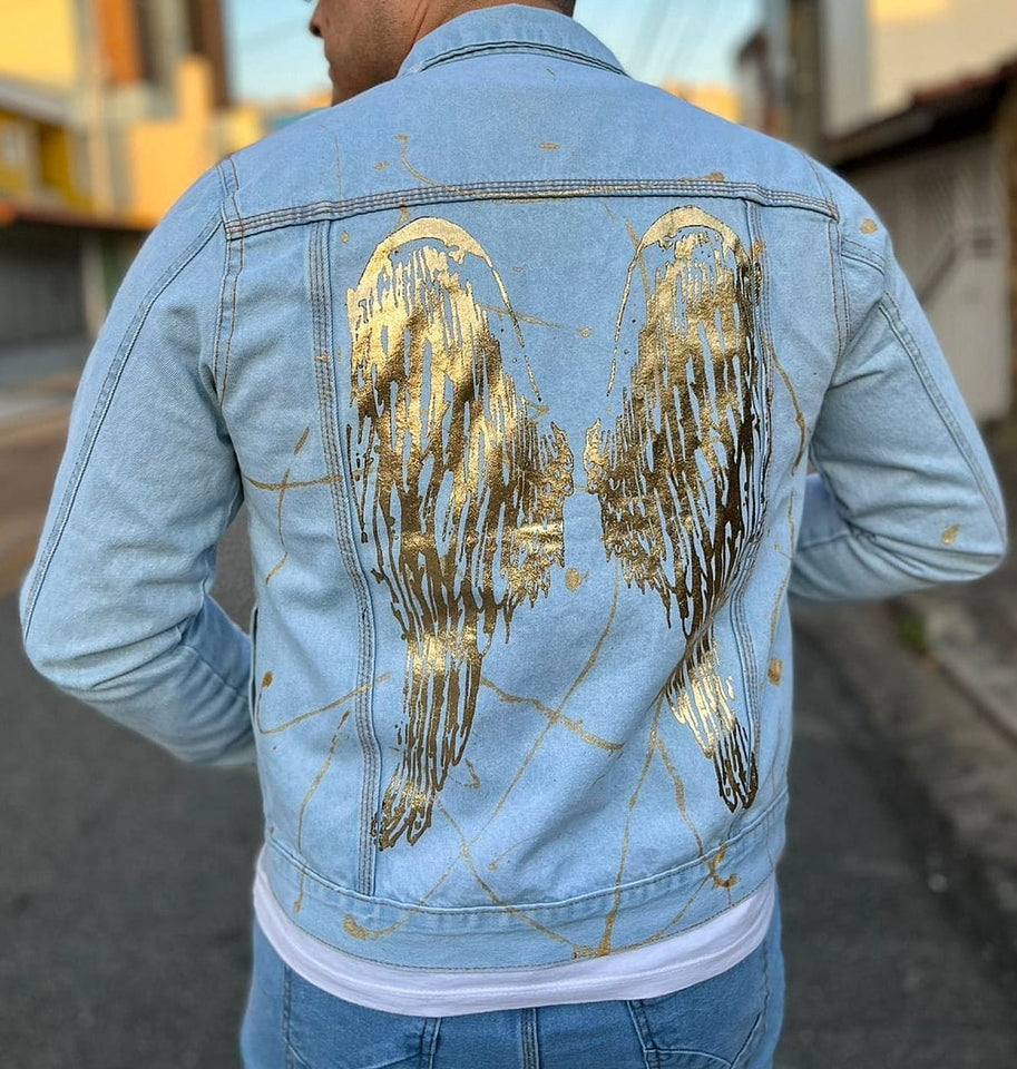 ✨️ Jaqueta Jeans Jst Asas Douradas ✨️