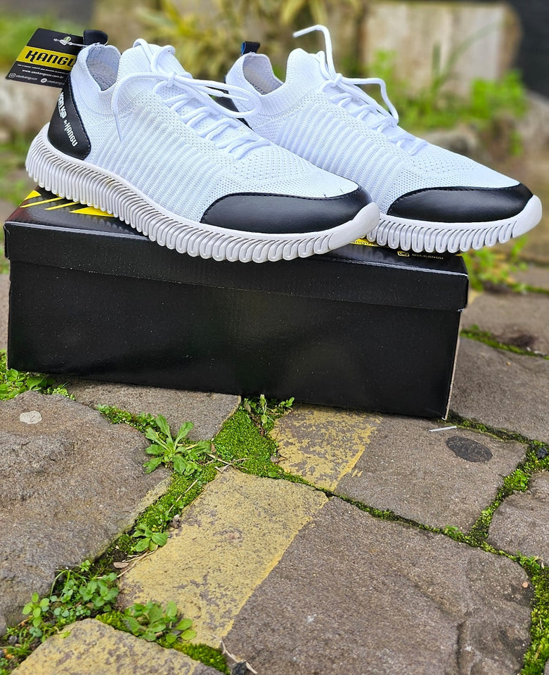 Tênis Meia Kangu Aspiral Rush Branco com Preto