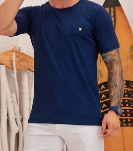 T-shirt Canelada Azul Marinho
