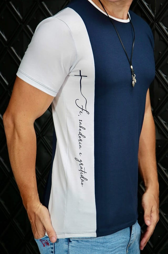 T-shirt Volk Listra Bicolor Azul Marinho