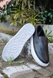 Sapato Mocassim Iate Couro Preto Heicon