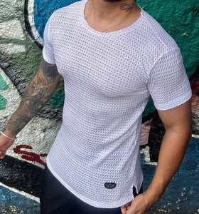 T-shirt Premium Rendada Branca