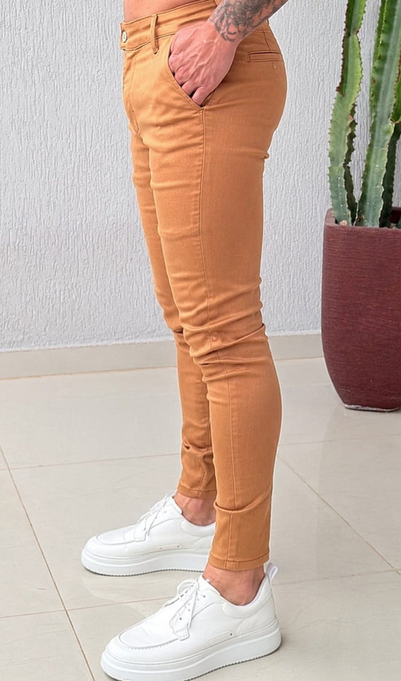Calça Alfaiataria Skinny Hero Caramelo