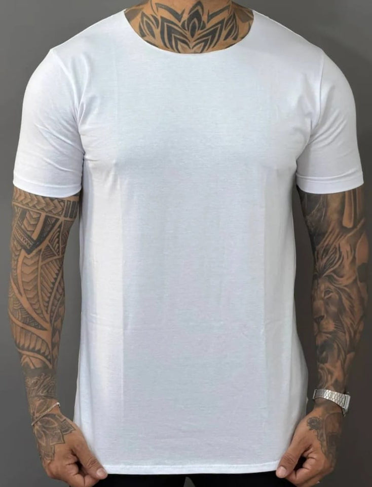 T-shirt Classic Branca Gola Canoa
