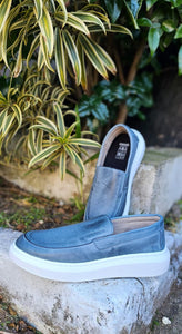 Sapato Mocassim Iate Kangu Couro Chumbo