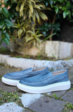 Sapato Mocassim Iate Kangu Couro Chumbo