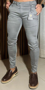 Calça Alfaiataria Skinny Hero Chumbo Claro