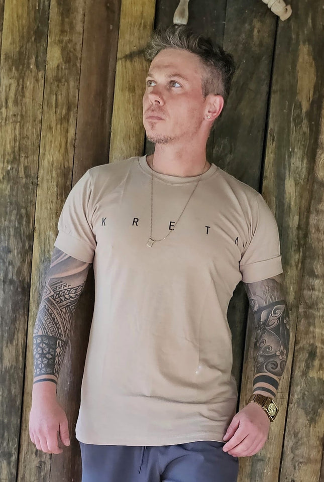 T-shirt Kreta Letreiro Creme