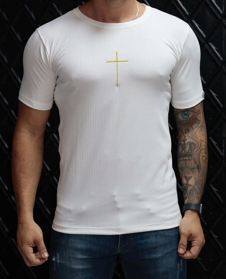T-shirt Canelada Off White Cruz Bordada
