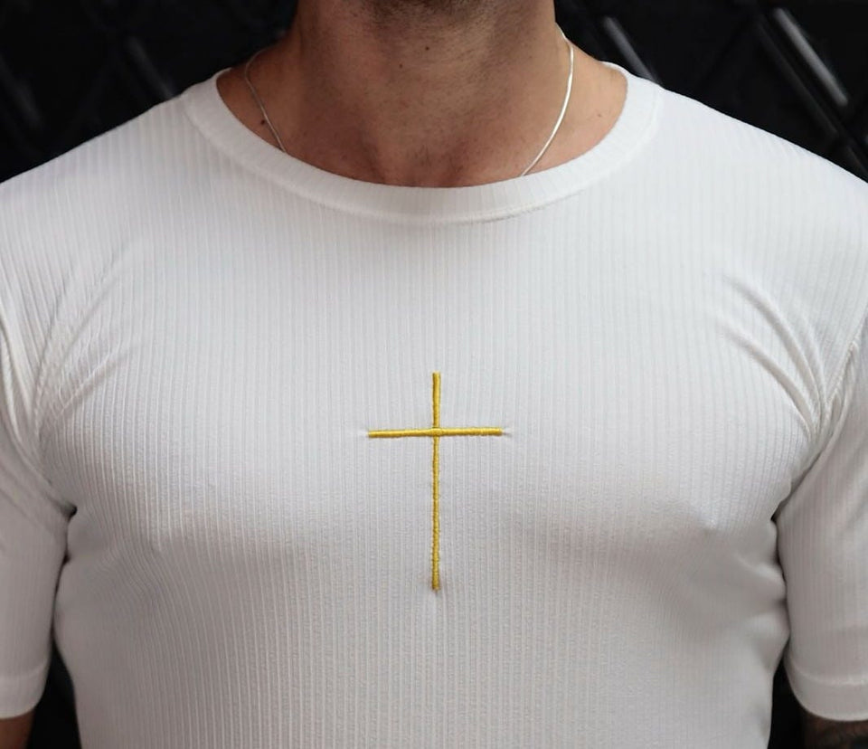 T-shirt Canelada Off White Cruz Bordada