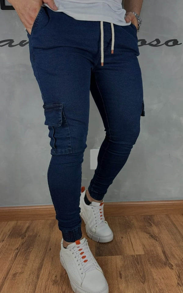 Calça Jogger Jst Jeans Escuro