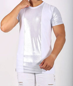 T-shirt Bicolor Branca Metalizada