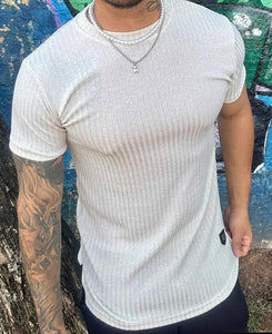 T-shirt Branca Metalizada Gliter