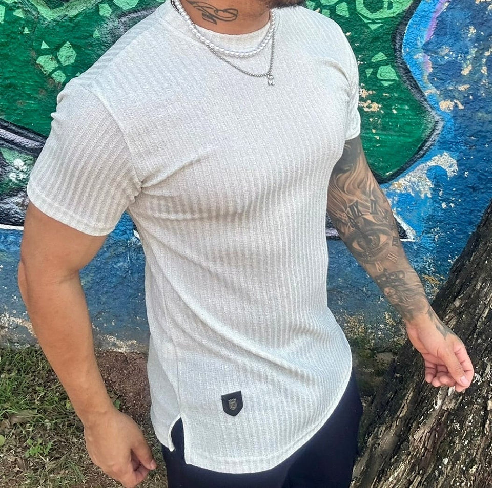 T-shirt Branca Metalizada Gliter