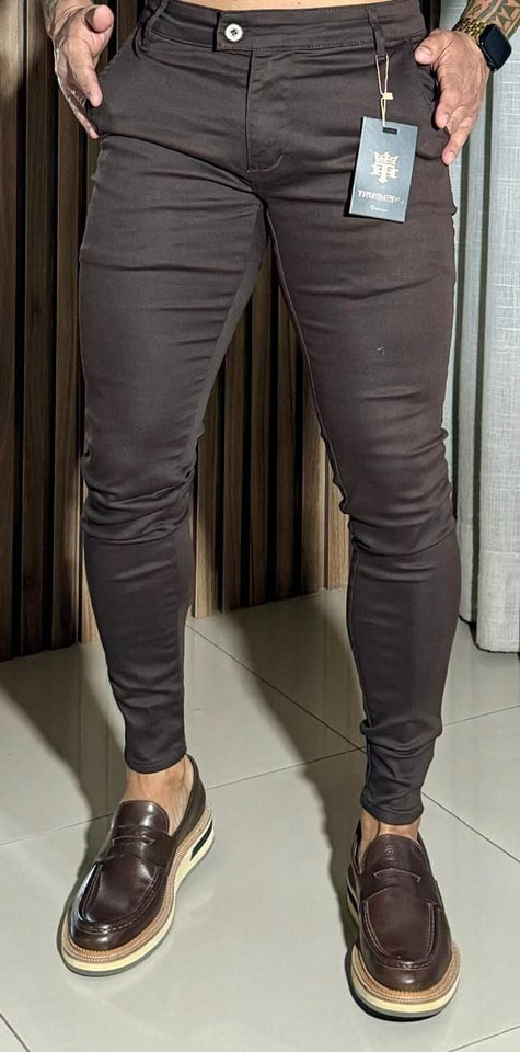 Calça Alfaiataria Skinny Hero Marrom