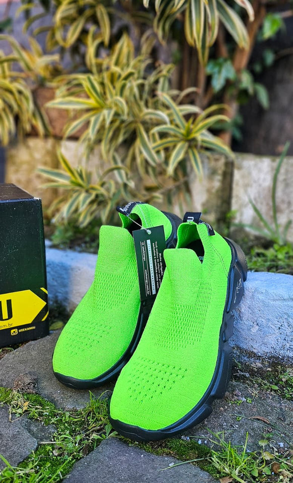Tênis Meia Kangu Flayt Verde Neon