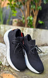 Tênis Meia Heicon Knit Nuvem Preto com Cadarço