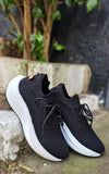 Tênis Meia Heicon Knit Nuvem Preto com Cadarço
