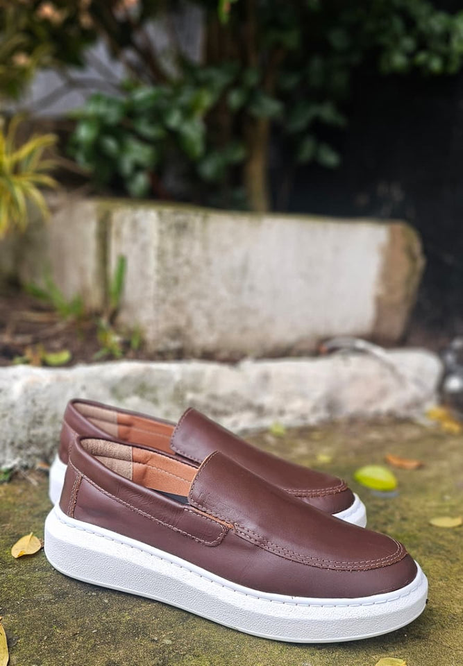 Sapato Mocassim Iate Couro Pinhão Heicon