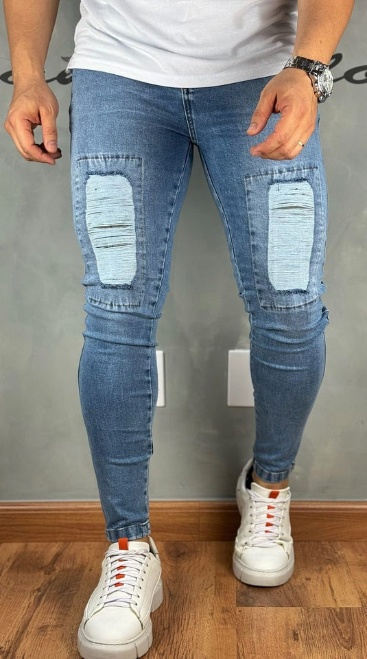 Calça Destroyed Skinny Jst Skull