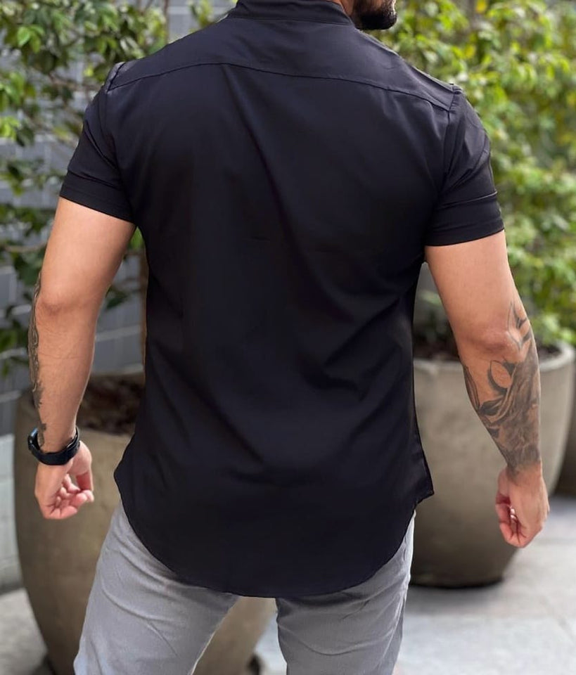 Camisa Premium Exalt Preta Manga Curta