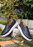 Sapato Mocassim Iate Couro Preto Tratorado Heicon