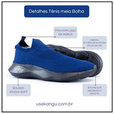 Tênis Kangu Meia Big Azul marinho