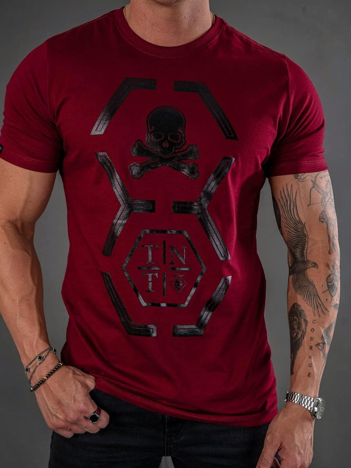T-shirt Trinity Skull Vermelho Bordô