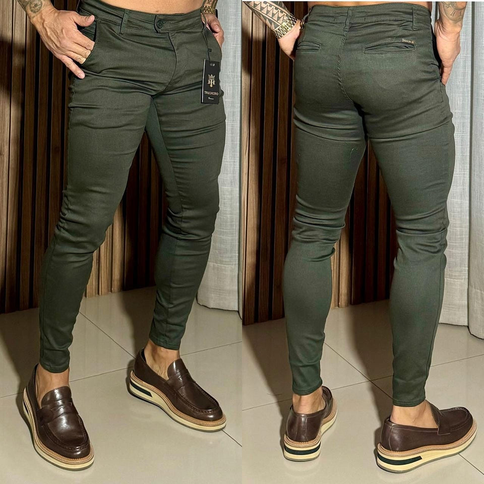 Calça Alfaiataria Skinny Hero Verde Musgo