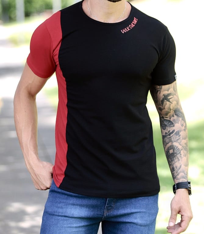 T-shirt Volk Listra Bicolor Preta
