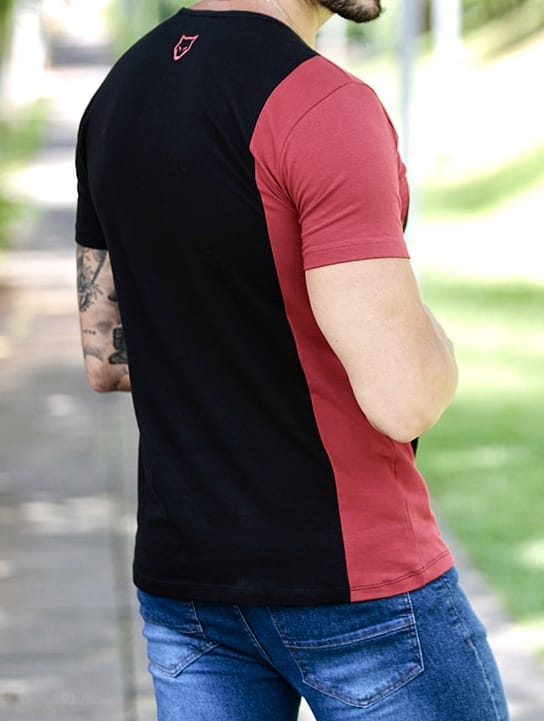 T-shirt Volk Listra Bicolor Preta