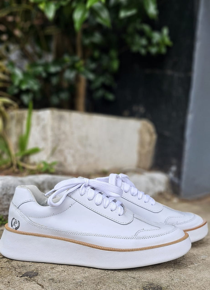 Tênis Rouparia Over Mcqueen Couro Branco